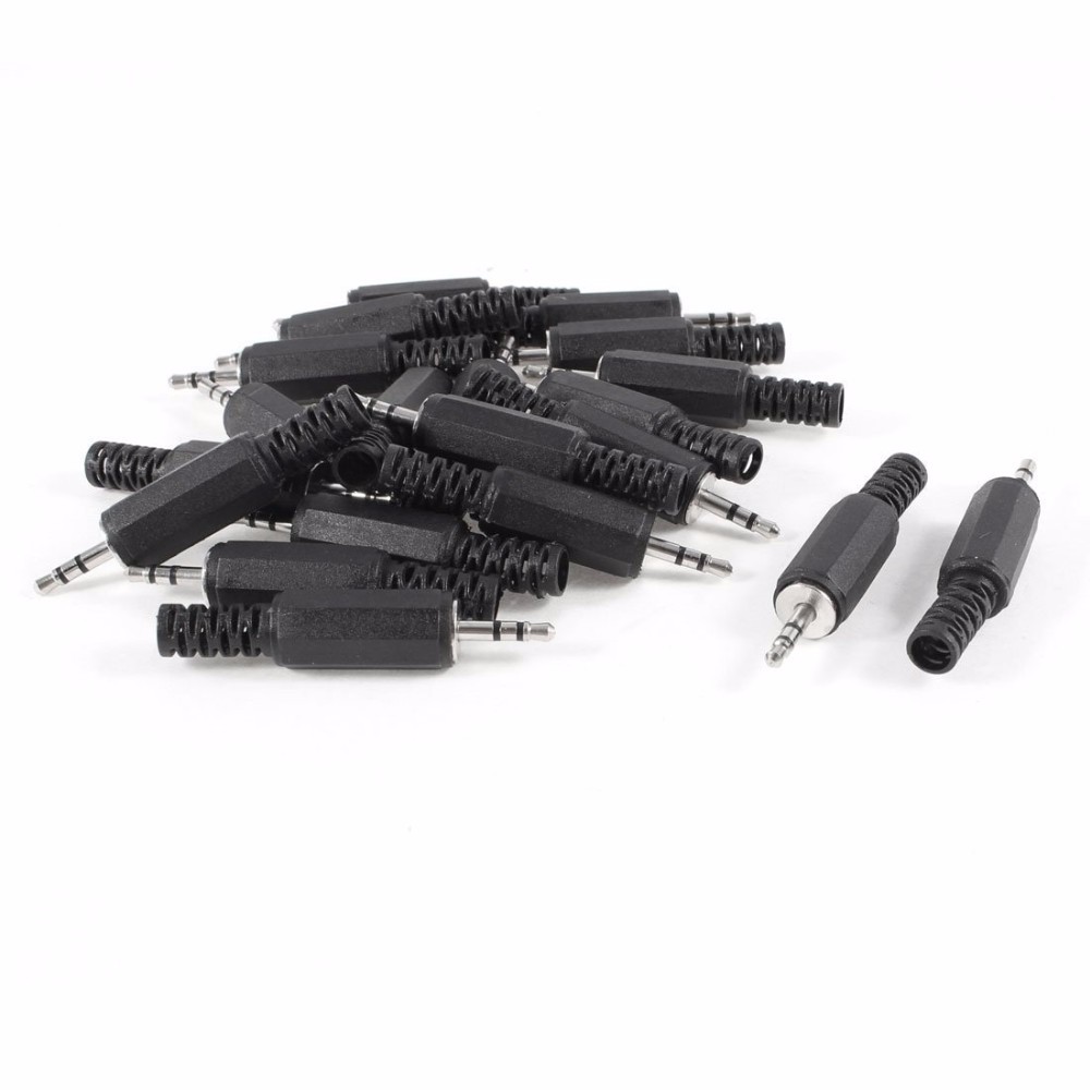 20pcs 2.5mm ׷  ÷     /20pcs 2.5mm Stereo Male Plug Jack Audio Adaptor Soldering black